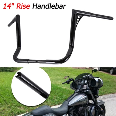 For Harley Touring Street Electra Glide CVO 14" Rise Ape Hangers Bars Handlebar Foto 1 de 4