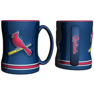 St. Louis Cardinals Coffee Mug - 14oz Sculpted Relief - Blue - Picture 1 of 1