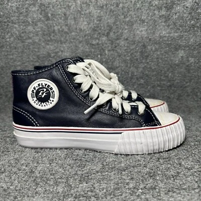 PF Flyers Hi Top Sneakers Women’s Size 6 Navy Blue White Lace Up Shoes - Image 1 of 4