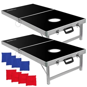 4 x 2FT CornHole Bean Bag Toss Game Set Frame Portable Design W/ Carrying Case - Picture 1 of 12