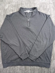 Peter Millar Mens Sweater XL Gray 100% Cotton 1/4 Zip Pullover Top Golf Casual - Picture 1 of 9
