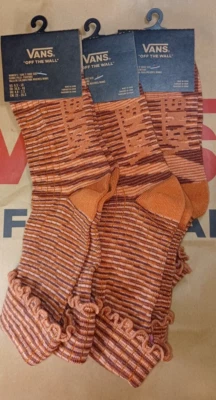 3 pares de calcetines Vans Crew para mujer 6,5-10 marrón - VN000HTGC9J Foto 1 de 4