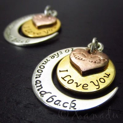 XANADU DESIGNS Moon And Back Wholesale Brass Copper Silver Plated Charms C3000 - 2, 5 Or 10PCs