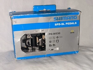 Shimano SPD-SL Mountain Bike Bicycle Pedals PD-M530 9/16 Black NEW P14 NOB - Picture 1 of 2