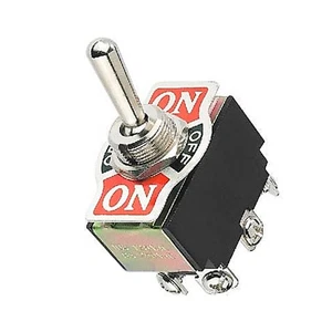 10 Amp - 125 Volts 6 Amp - 250 Vt - On-Off-On Toggle Switch W/ 6 Screw Terminals - Foto 1 di 4