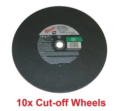 10x Milwaukee 49-94-1485 14 x 1/8 x 1 Inch Type-1 Cut-Off Wheel DISC - Image 1 of 4