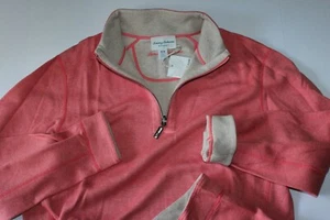 Tommy Bahama Flipshore Media Cremallera Sudadera Reversible Coral Rosa Nueva Mediana M - Imagen 1 de 6