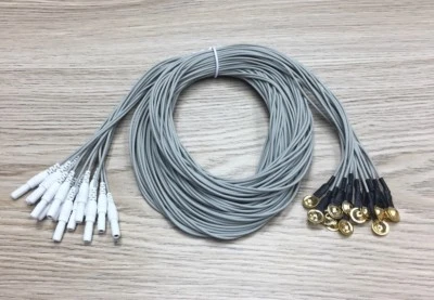 Gold Cup EEG Electrodes, Teflon Molded End, 84-Inch, 15/pack - Image 1 of 3