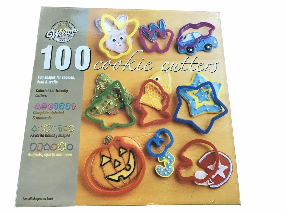 Wilton Set of 100 Plastic Cookie Cutters Animals, Sports, Alphabet, Halloween - Image 1 of 4