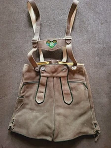 traditional vintage German Oktoberfest clothing lederhosen suspenders leather 5 - Picture 1 of 8