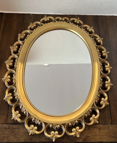 HC Vintage Syroco Oval Mirror 2315 Hollywood Regency Mirror Cover