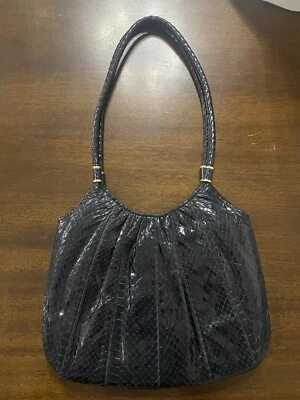Bolso de mano/bolso hobo de hombro/cartera vintage Judith Leiber piel de serpiente Foto 1 de 4