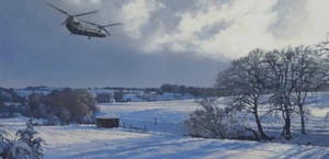 Tarjeta de Navidad de avión helicóptero Boeing Chinook RAF - Imagen 1 de 1