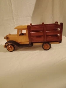Vintage Wooden Delivery Pickup Truck Handcrafted Toy Display Collection 10 inch - Picture 1 of 1