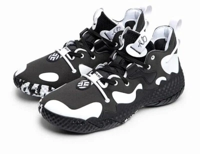 Adidas Harden Vol. 6 BOOST J Black White Basketball Shoes Boys Girls Kids GV8775 - Image 1 of 4