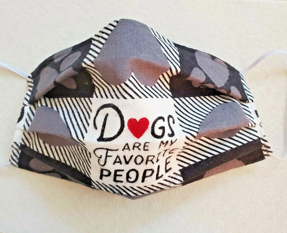 Dog Face Mask, Reversible 2 Masks in 1, Nose Wire, Filter Opening, 1/8 in elasti Foto 1 de 4