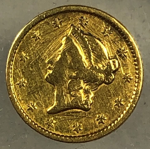 1852 USA Gold One Dollar. Jewlery Grade Cover