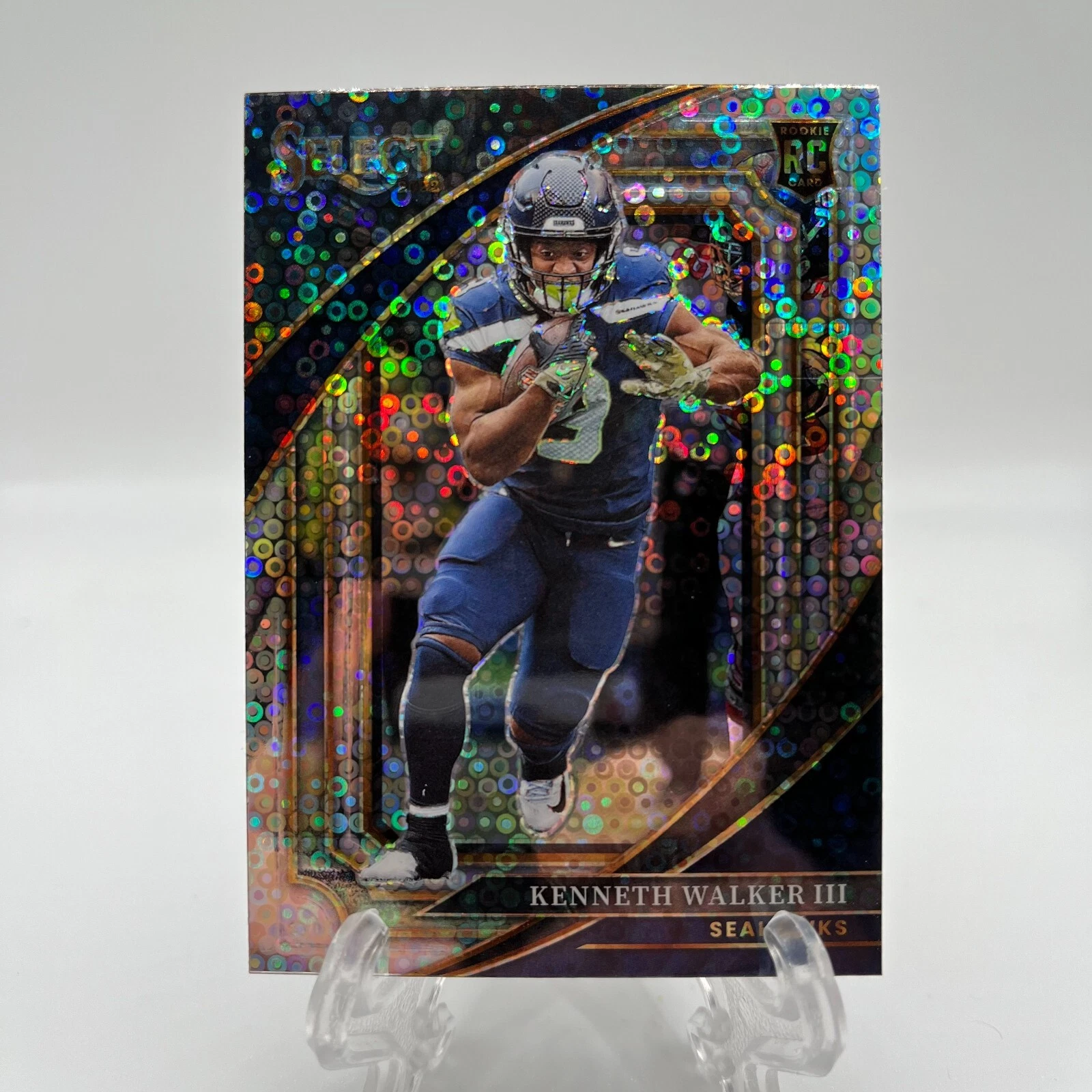 Kenneth Walker 2022 Select Rookie Silver Disco Prizm Suite Level RC SP #388