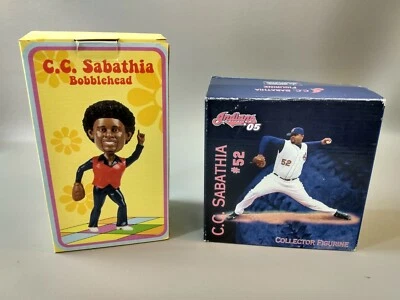 L👀K 🔥 Pair OF C.C. Sabathia Cleveland Indians Bobblehead - Image 1 of 4
