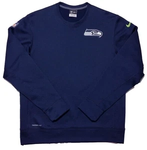 NIKE Seattle Seahawks NFL Therma-Fit Sweatshirt Blue Medium M - Picture 1 of 10