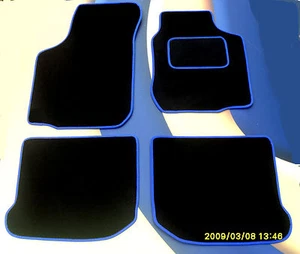 Car Mats For PEUGEOT 206 & GTi 180 98-06 TAILORED BLACK + BLUE TRIM free del. - Picture 1 of 2