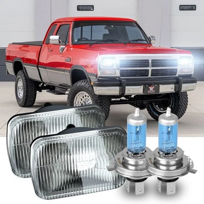 Par de faros halógenos 7x6 5x7 alto/bajo punto h6054 para Dodge D150 D250 D350 Ram 50 Foto 1 de 4