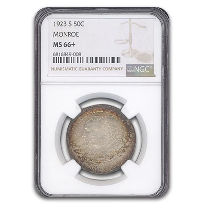 Medio dólar conmemorativo de la doctrina Monroe 1923-S MS-66+ NGC Foto 1 de 3