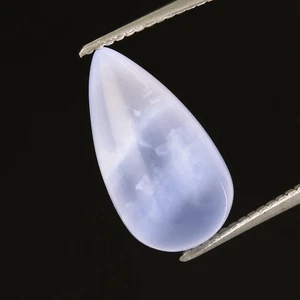 Charming! 3.22ct Tear Drop 12.2x6.63mm Natural Violetish Blue Chalcedony, Africa - Picture 1 of 4