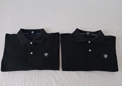 2 Camisas Polo Oficiales BMW Para Hombre XL Logo Bordado Negras Manga Corta Trabajo Foto 1 de 4