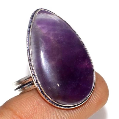 Chevron Amethyst 925 Silver Plated Gemstone Handmade Ring US 11 Jewelry JW - Image 1 of 3