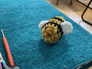 4” Hand Crochet Mini Velvet Squishy Pocket Bee - Picture 1 of 1