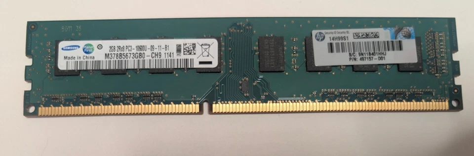 Samsung 2GB M378B5673GB0-CH9 PC3-10600U-9-11-B1 DDR3-1333MHz PC Memory DIMM RAM - Immagine 1 di 2