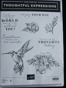 Stampin' Up! THOUGHFUL EXPRESSIONS (8) Stamps Set-New, Hummingbird, Phrases +++ - Picture 1 of 3