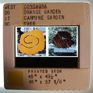 Pietro Consagra "Orange Garden & Carmine Garden" 1966 Art 35mm Glass Slide - Imagen 1 de 4