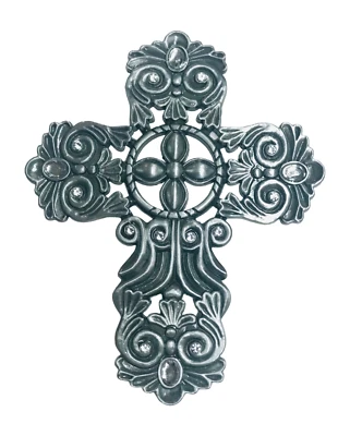 "Cubierta de luz nocturna cruz iluminación metal tono plata decoración religiosa 5,5""" Foto 1 de 4