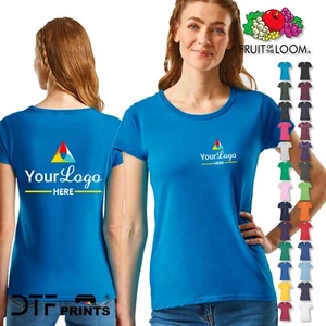 Personalised Womens T-Shirt Custom Printed Tee Logo Photo Text Work Ladies Top - Picture 1 of 63