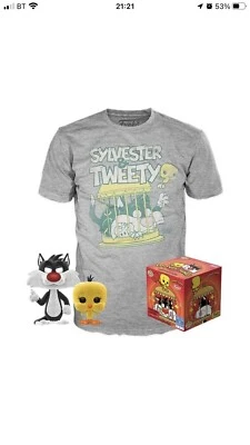 Conjunto de figuras y camisetas Funko Looney Tunes Silvestre y Tweety Flocked exclusivas Foto 1 de 4