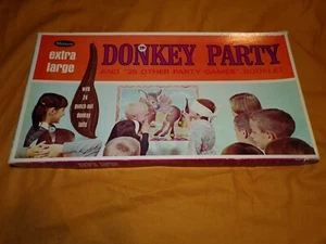 DONKEY PARTY party game Peanut Toss 1966 pin-the-tail vtg Whitman kitschy - Picture 1 of 6