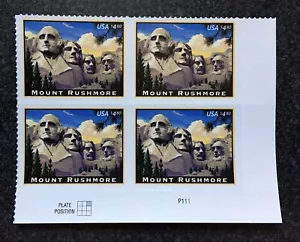 2008USA #4268 $4.80 Mount Rushmore - Plate Block of 4 - Priority Mint - Picture 1 of 2