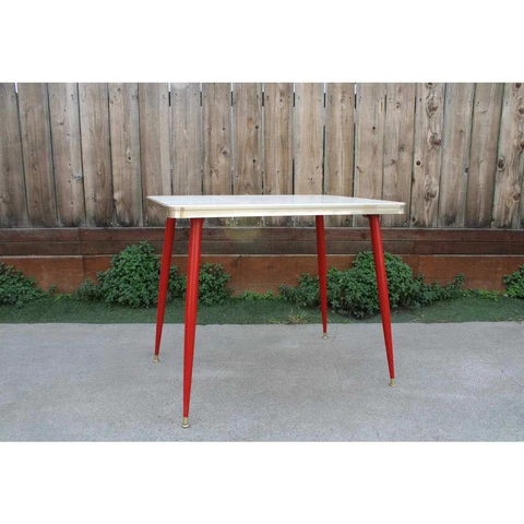 Mid Century Small Red and White Dining Table Kitchen Table Desk Cover