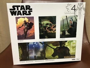 NEW Disney STAR WARS MANDALORIAN 4 Puzzle 300 500 Piece Buffalo Games Panoramic - Picture 1 of 13