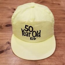 Vintage Funny Humor Hat Cap Snap Back Yellow Lightweight 50 Year old Kid OneSize