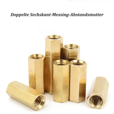 Sechskant Langmutter M2 M3 M4 M5 M6 Messing Kupfer - Sechskant Verbindungsmuffen - Bild 1 von 4