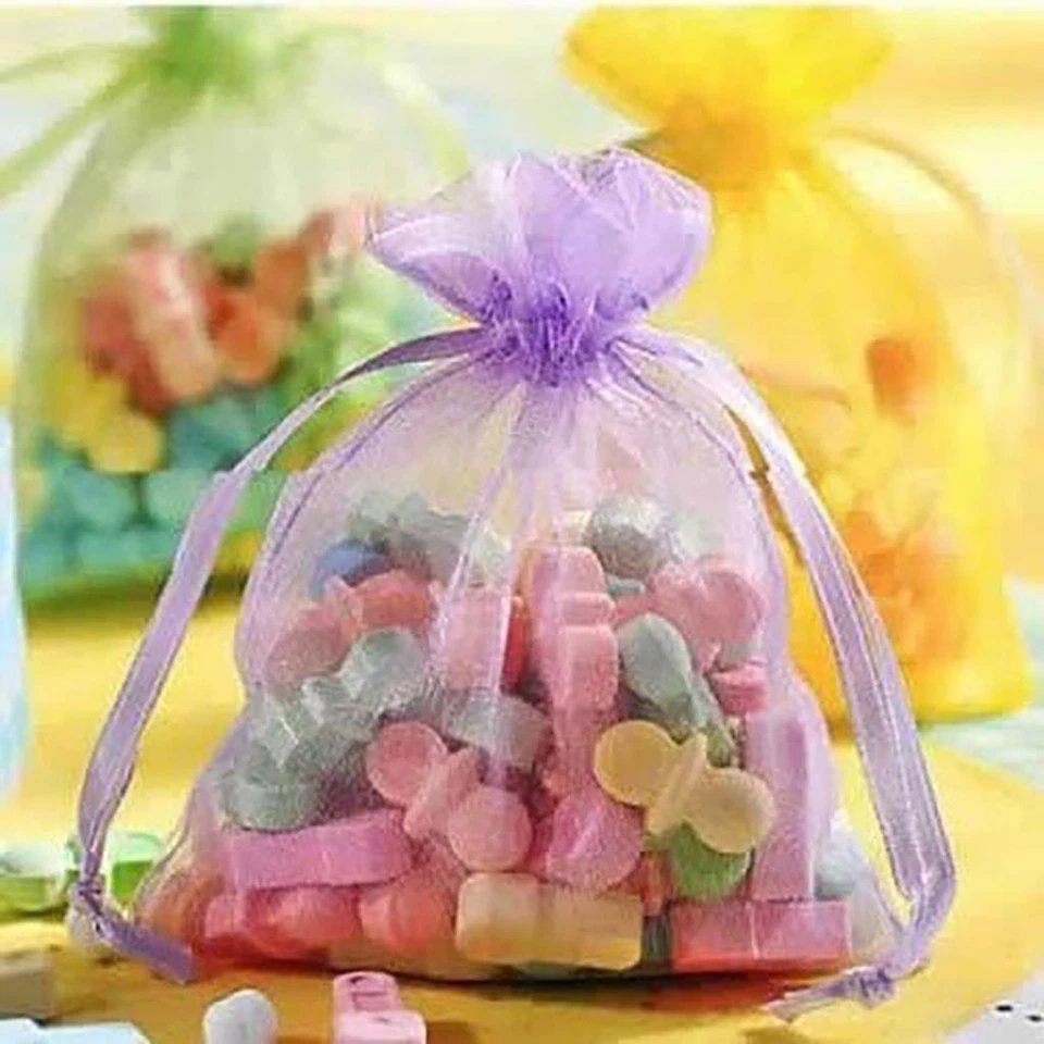 Bolsas de Organza Favor Fiesta Boda Colores Surtidos Amscan 12 Piezas 4"H x 3"W Foto 1 de 1