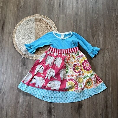 Vestido multicolor para niñas pequeñas KPEA Foto 1 de 3