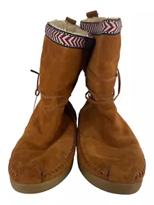 Botas Toms One For One Mujer Talla 7 AA Ancho Imitación Mocasín Estilo Cuero Marrón - Imagen 1 de 9