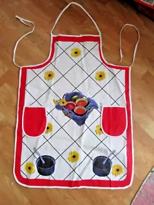 Grembiule 100% cotone COMPLETO lungo con pettorina e cravatte ottimo 4 cuoco barbecue 2 TASCHE NUOVO! - Foto 1 di 6