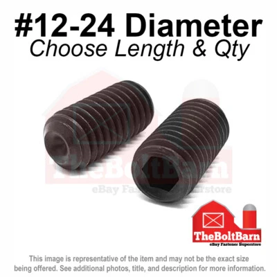 #12-24 Alloy Cup Point Allen Socket Set Screw Coarse Black Oxide (Pick Size) - Image 1 of 2