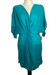 TIME AND TRU Turquoise Blue Twist Front Dress/Robe/Cover Sz. M* - Picture 1 of 8