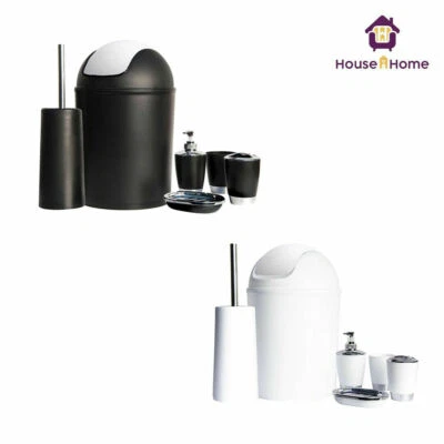 HOUSE A HOME Bathroom set 6pc Bathroom Accessories Set Bin Soap Dispenser Toothbrush Tumbler